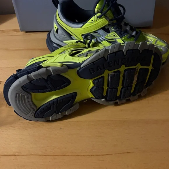 Balenciaga Vibrant Yellow and Gray Track 2 Athletic Shoes Sz 10 w/box - Picture 2 of 6